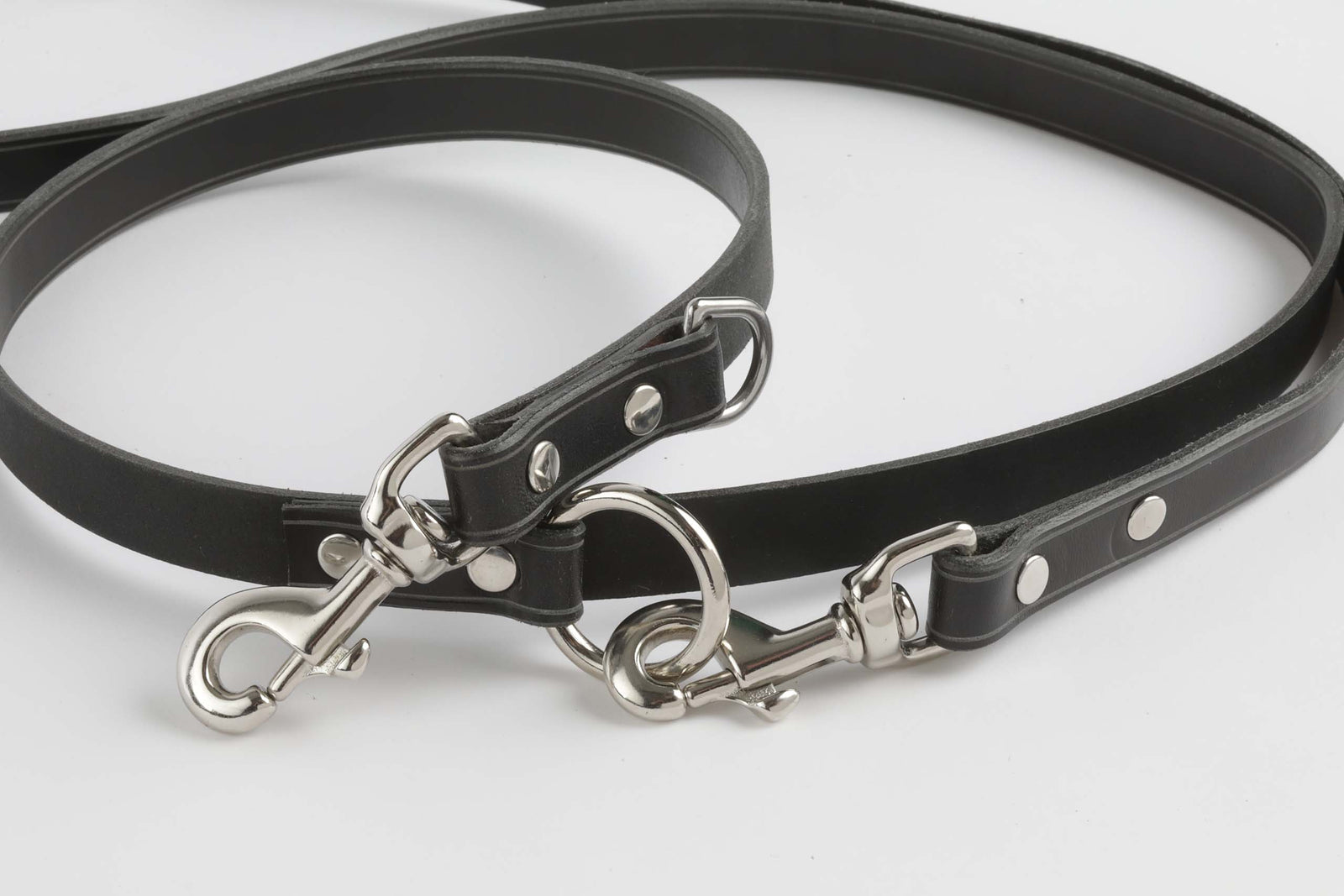 Long Dog Leashes in black leather